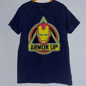 NWOT Marvel Avengers Iron Man Navy Blue Short Sleeve Crewneck Graphic Tee